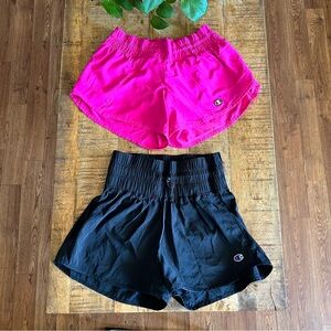 Champion Shorts Bundle Black & Pink Womens Pull On Running Shorts Size Small